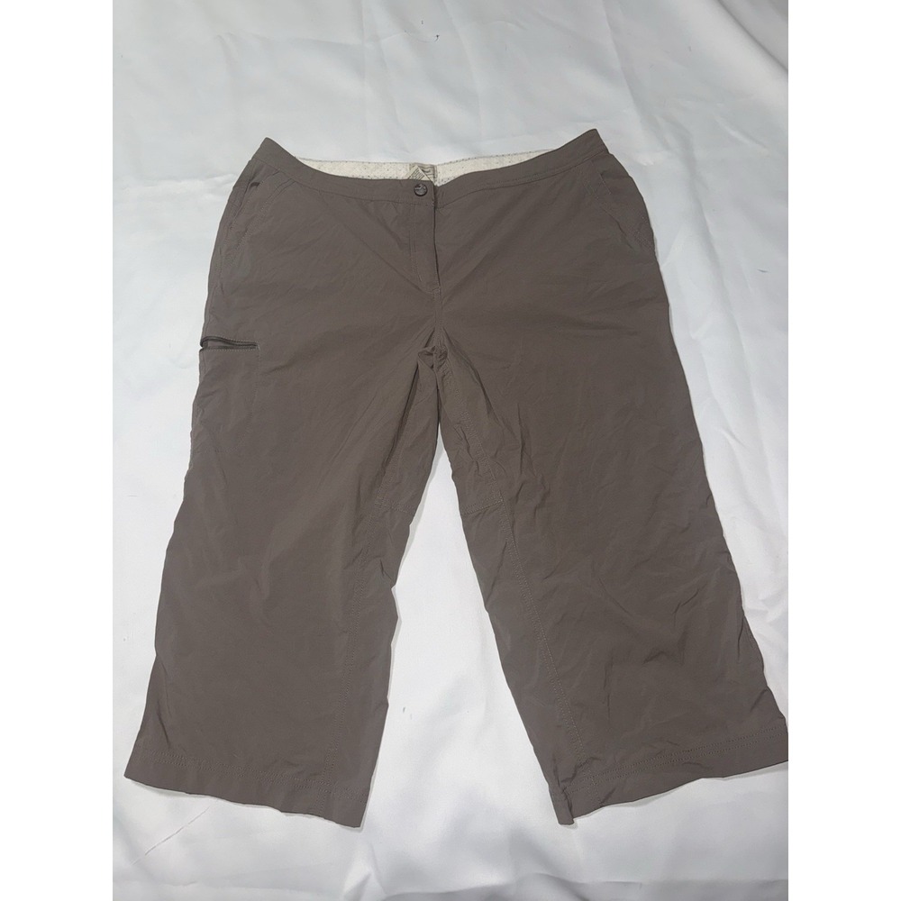 L.L.‎ Bean Pants Womens 16 Pet Brown Wide Leg Cargo Outdoors Camp Cropped